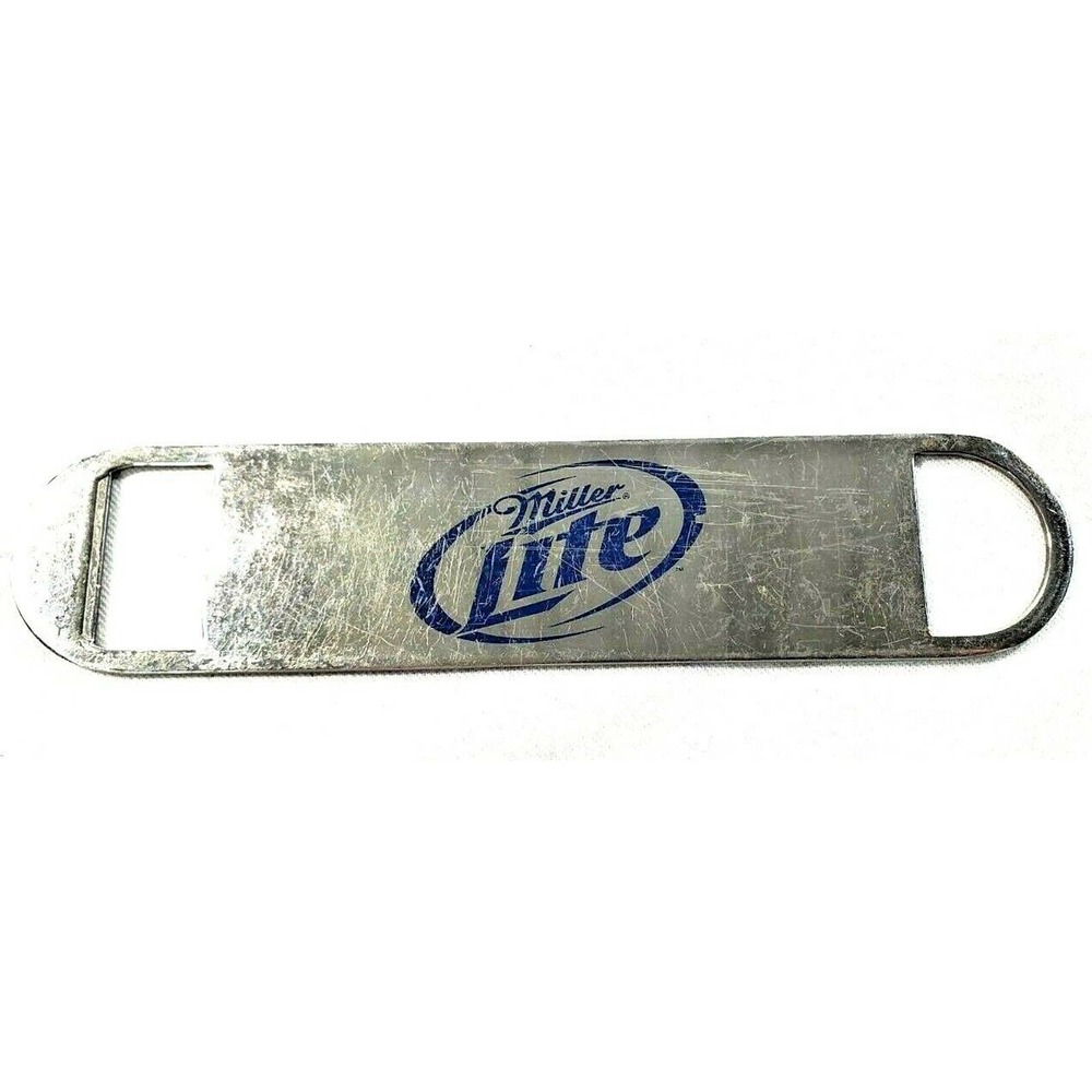 Miller Lite Metal Beer Bottle Opener 7" Long Bartender Mancave VTG Collectible